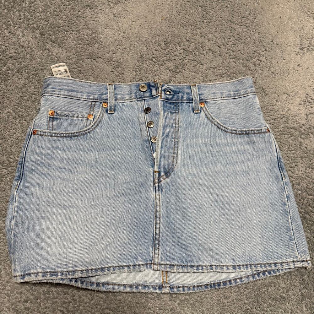 Levis Icon Skirt Denim Womens 28 Mini Skirt Blue Premium - Picture 3 of 9